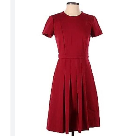 Brooks Brothers Red Fleece Women Dress Fit & Flare 6 Stretch Pleated Ponte Knit - Picture 5 of 6